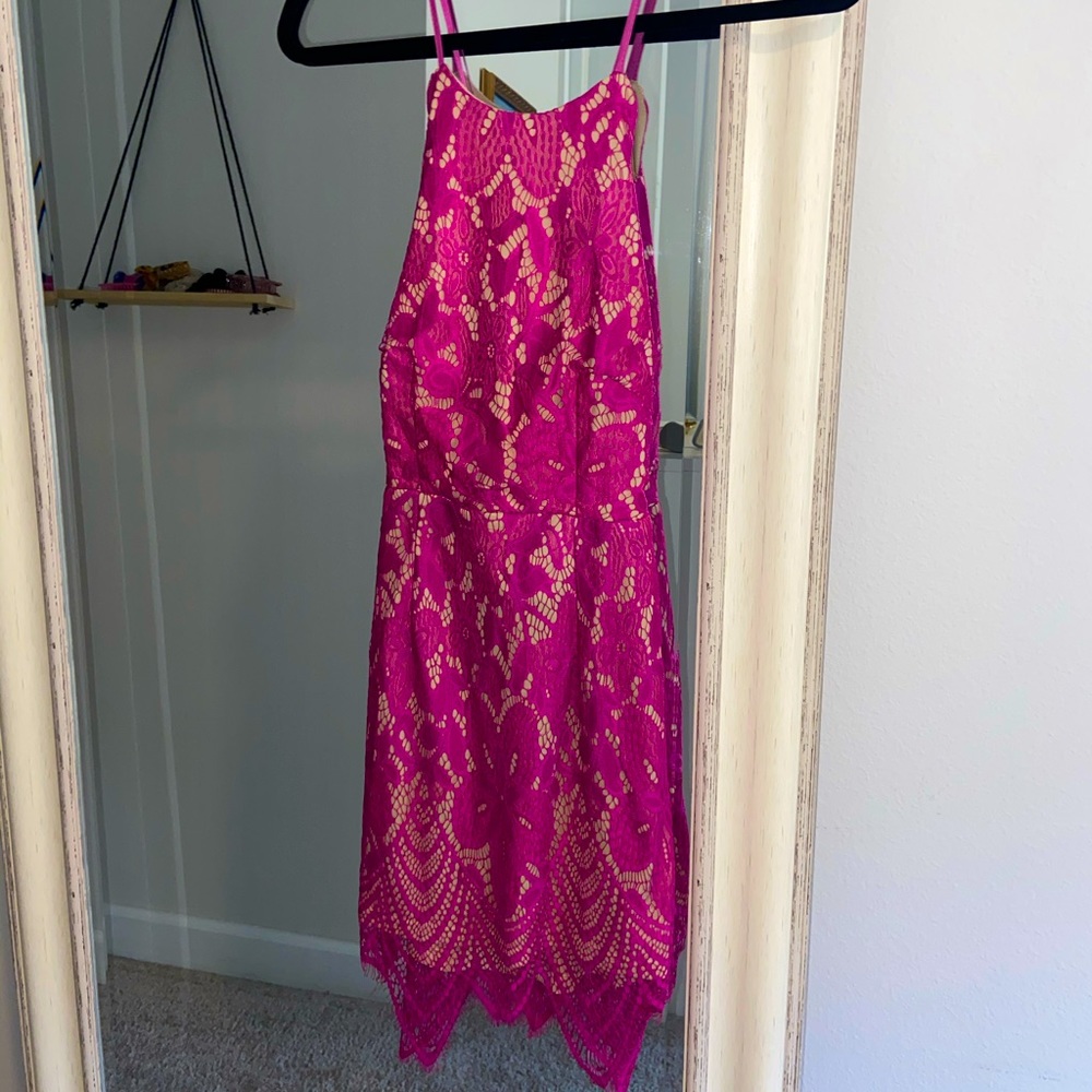 Pink/Nude Backless Floral Mini